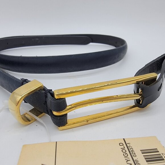 WORTHINGTON BELT BLACK GOLD TONE BUCKLE SZ M SKINNY BELT 34‎ NWT Vintage Classic - Picture 3 of 8